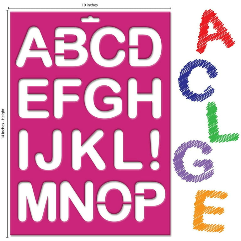 Karty Letter Stencils Large Alphabet Numeric Symbols Reusable Plastic Kit for Kids Learning