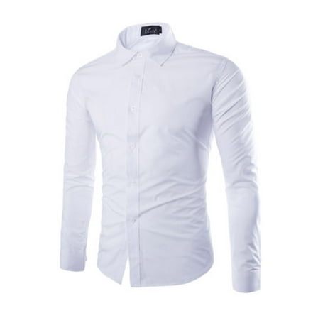 Karuedoo Men's Luxury Casual Formal Shirt Long Sleeve Slim Fit Business Dress Shirts Tops
