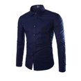 thumbnail image 1 of Karuedoo Men's Luxury Casual Formal Shirt Long Sleeve Slim Fit Business Dress Shirts Tops, 1 of 4