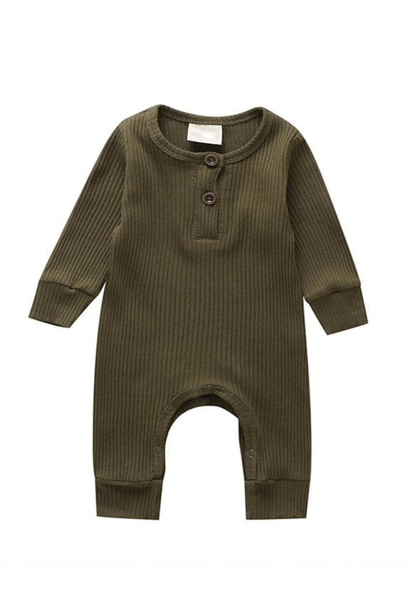 Newborn Baby Boy Girl Knitted Romper Jumpsuit Solid Long Sleeve Legging Bodysuit Playsuit Clothes