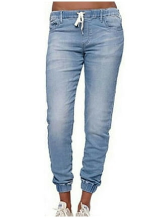 Women Denim Jogger, Jeans (free size for waist all sizes)(blue denim  joggers womens, plus