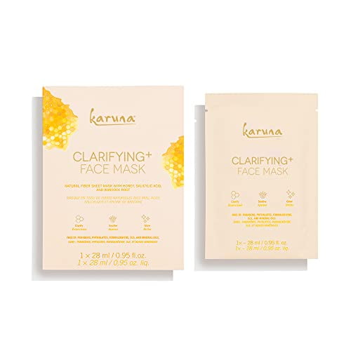Karuna Skin Clarifying+ Sheet Masks for Clear Skin, Moisturizing