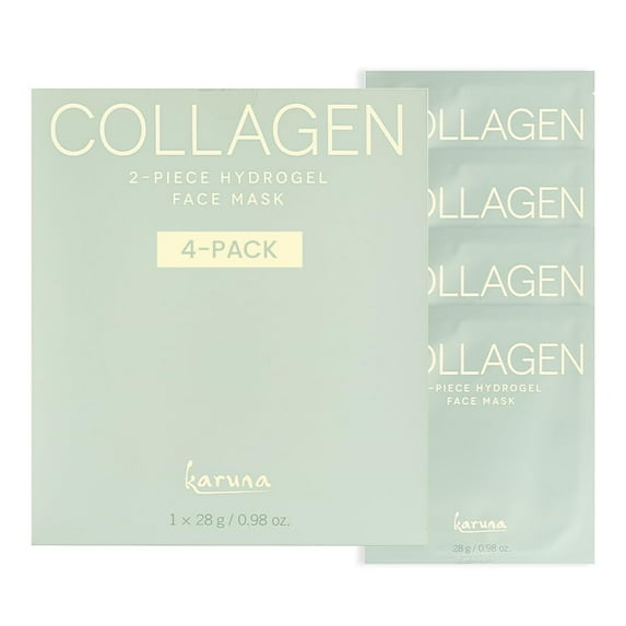 Karuna Skin Collagen Face Mask Sheets, Hydrating Facial Mask, 4 Packs
