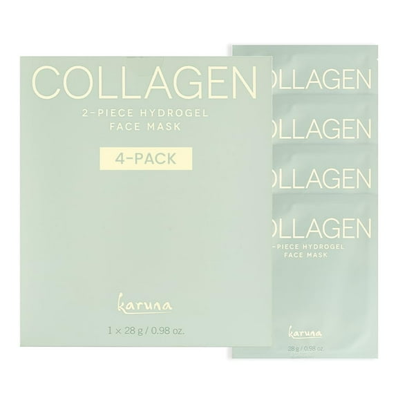 Karuna Skin Collagen Face Mask Sheets, Hydrating Facial Mask, 4 Packs