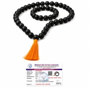 Karungali Mala Necklace, 108+1 Beads, 8mm Certified Natural Black Ebony Wood Prayer Beads for Meditation, Yoga, Spiritual Practice, Grounding, Focus & Daily Wear