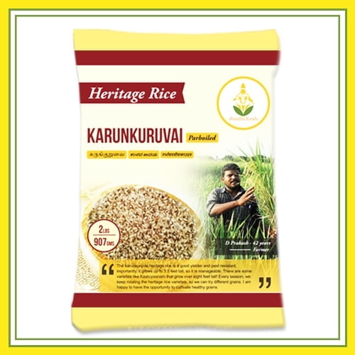 Karunkuruvi Black Rice – 2 lbs (Pack of 2) Unpolished Native South ...
