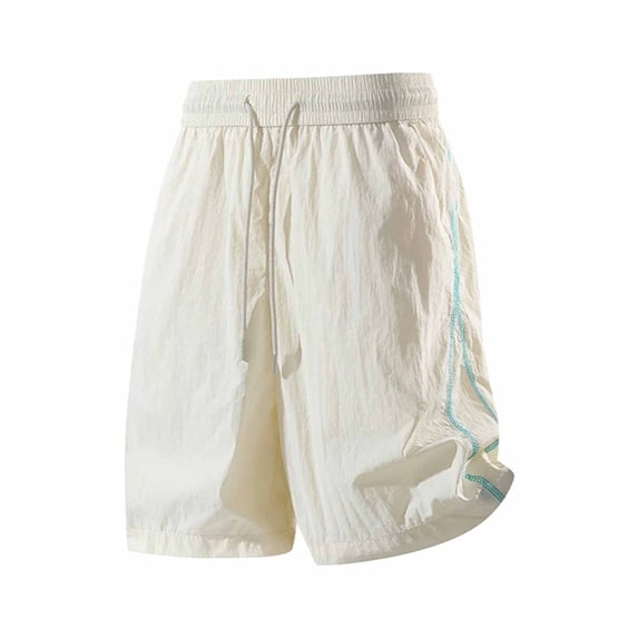 Karymi Athletic Shorts for Women Solid Striped Side Detail Athletic Shorts, Elastic Drawstring High Waist Casual Bermuda Shorts, Quick Dry Shorts with Pockets Running Shorts for Women