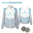 thumbnail image 1 of Karymi Blouses for Women Men Women Cooling Fan Jacket, Color Block Zip Up Hooded Air Conditioning Work Coat, Outdoor Jacket with Zipper Pockets Going Out Tops, 1 of 4