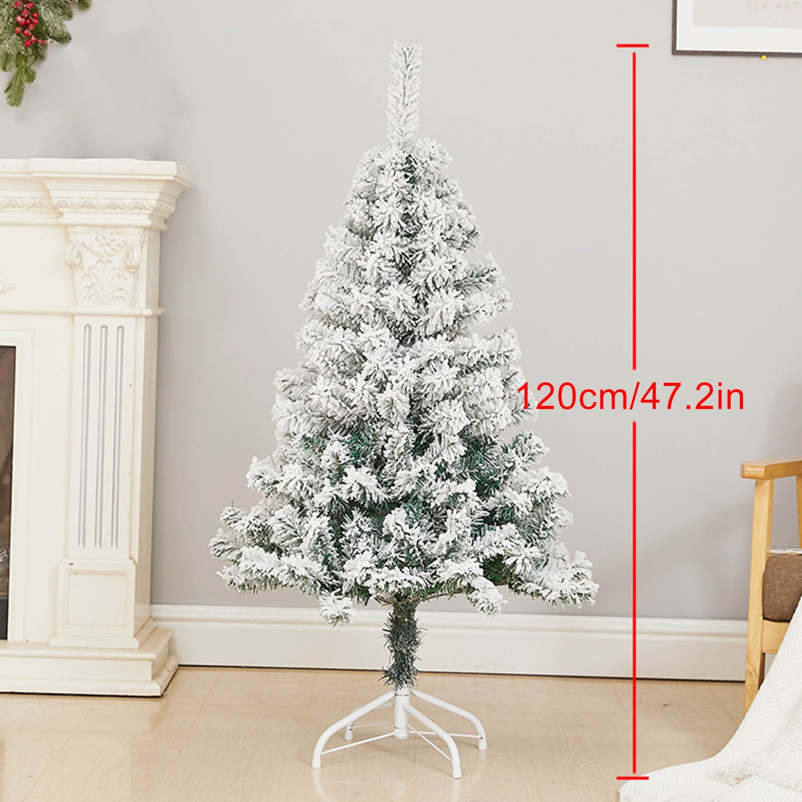 Karymi Clearance Christmas Decorations Snow Flocked Christmas Tree Premium Hinged Artificial