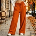 thumbnail image 1 of Karymi Elastic Waist Drawstring Wide Leg Pants Woman, Front Seam Casual Trousers with Side Pockets, 1 of 1