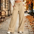 thumbnail image 1 of Karymi Elastic Waist Drawstring Wide Leg Pants Woman, Front Seam Casual Trousers with Side Pockets, 1 of 1
