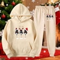 thumbnail image 1 of Karymi Plus Size Tops for Women 2 Piece Christmas Tracksuit Set, Hooded Long Sleeve Shirt with Kangaroo Pocket Top+Drawstring Waist Jogger Pants with Side Pockets 2 Piece Sets for Women, 1 of 6