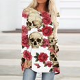 thumbnail image 1 of Karymi Shirts for Women Halloween Full Print Raglan Long Sleeve Tunic Tee, Casual Scoop Neck Loose Pullover Womens Tops, 1 of 5