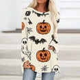 thumbnail image 1 of Karymi Shirts for Women Halloween Full Print Raglan Long Sleeve Tunic Tee, Casual Scoop Neck Loose Pullover Womens Tops, 1 of 5