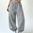 thumbnail image 1 of Karymi Solid Casual Sweatpants Women, Balloon Long Pants, Drawstring Elastic Waist Relaxed Fit Elastic Cuffs with Side Pockets, 1 of 7
