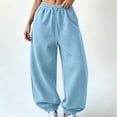 thumbnail image 1 of Karymi Solid Casual Sweatpants Women, Balloon Long Pants, Drawstring Elastic Waist Relaxed Fit Elastic Cuffs with Side Pockets, 1 of 7