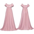 thumbnail image 1 of Karymi Solid Renaissance High Waist Elastic Maxi Dress, Square Neck Puff Short Sleeve Flowy A-Line Halloween Costume Gown Summer Dresses for Women, 1 of 6