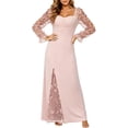 thumbnail image 1 of Karymi Spring Dresses Floral Applique Maxi Dress, Square Sweetheart Neck Ruched Bust Long Flare Sleeve High Slit Formal Wedding Guest Evening Gown Summer Dresses for Women 2026, 1 of 5