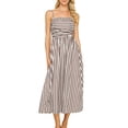 thumbnail image 1 of Karymi Spring Dresses Striped AdjustableSpaghetti Strap Midi Dress, Square Neck Gathered Ruched Waist A-Line Casual Sundress Spring Dresses for Women, 1 of 8