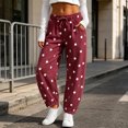 thumbnail image 1 of Karymi Polka Dot Print Jogger Pants for Women, Elastic Waist with Drawstring, Casual Trousers with Side Pockets, 1 of 7