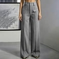thumbnail image 1 of Karymi Sweatpants Women Pleated Wide Leg Suit Pants, Double Button High Waist Full Length Draped Trousers, Decorative Flap Pocket Athletic Shorts for Women, 1 of 9