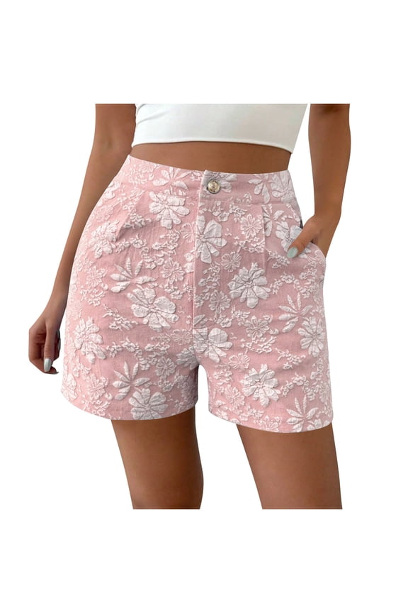 Womens Lounge Pants Casual Loose Flower Pattern Short Lounge Retro Button Pants Loose Culottes Trousers Comfy Casual Short Trousers with Pockets 2026