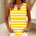thumbnail image 1 of Karymi Womens Summer Tops O‑Ring Cutout Neck Brushstroke Stripe Sleeveless Tank Top, Casual Crisscross Strap Striped Curved‑Hem Shirt Womens Tops Dressy Casual, 1 of 6