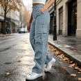 thumbnail image 1 of Karymi Workout Shorts Women Corduroy Straight Leg Cargo Pants, Elastic Partial Drawstring High Waist Solid Trousers, Multi Flap Cargo Pockets Streetwear Biker Shorts Women, 1 of 8