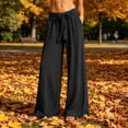 thumbnail image 1 of Karymi Workout Shorts Women Linen Blend Wide Leg Pants, Elastic Drawstring Waist Casual Loose Trousers with Pockets, Solid Lightweight Flowy Pants Halara Pants Women, 1 of 6