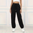 thumbnail image 1 of Karymi Workout Shorts Women Vertical Seam Jogger Sweatpants, Adjustable Drawstring Elastic Waist, Side Pockets, Elastic Ankle Cuffs Loose Fit Solid Trousers, 1 of 6