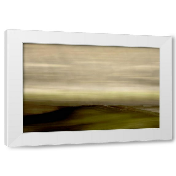 Karyn Millet 32x23 White Modern Wood Framed Wall Art Titled - Streaked Horizon I