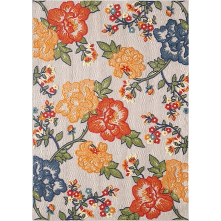 Calla 6937 Ivory Floral Vine Area Rug, Size - 7'10" x 9'10"