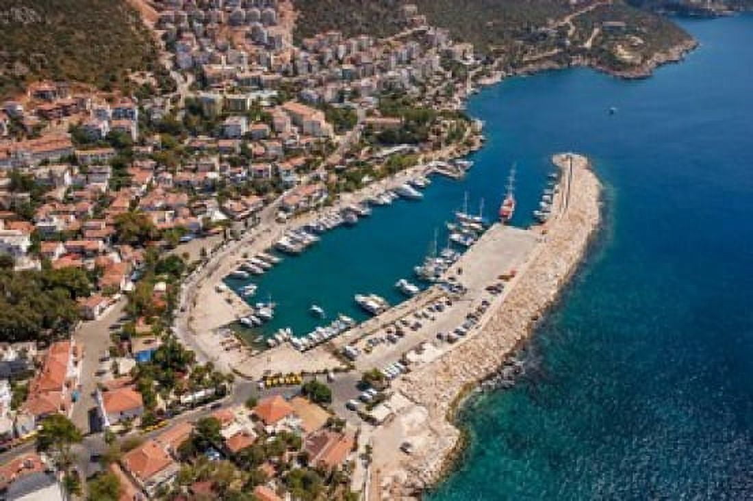 Kas harbor aerial Antalya Turkey Canvas Art - Ali Kabas DanitaDelimont (25 x 17)