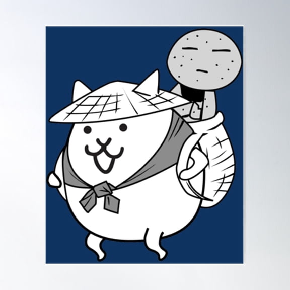 Kasa Jizo Uber Rare Cat Battle Cats Poster Wall Art, Modern Wall Decor For Living Room Bedroom, 8x12 UNFRAMED
