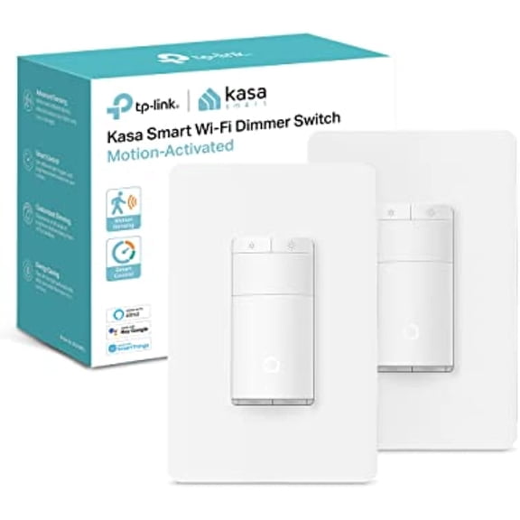 Kasa Smart Motion Sensor Switch, Dimmer Light Switch, Single Pole, Needs Neutral Wire, 2.4GHz Wi-Fi, Compatible with Alexa & Google Assistant, UL Certified, No Hub Required(ES20MP2) White 2-Pack