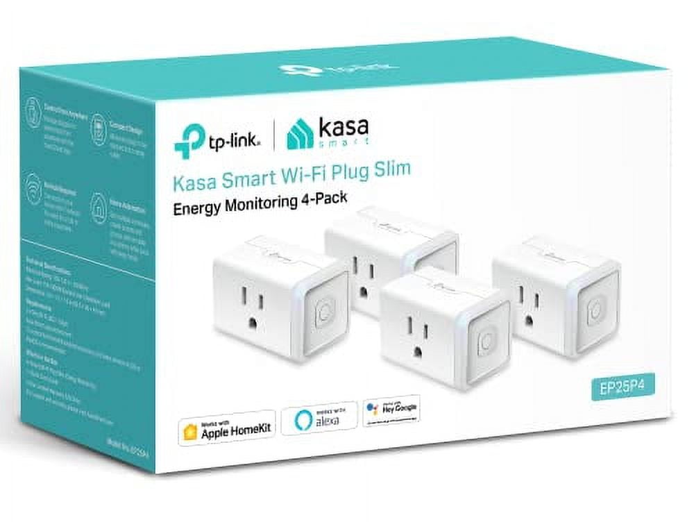 TP LINK Kasa Smartwi-Fi Plug Slimenergy Monitoring Homekit 4-Pack, EP25P4 (00HR72)