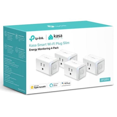 TP LINK Kasa Smartwi-Fi Plug Slimenergy Monitoring Homekit 4-Pack, EP25P4 (00HR72)