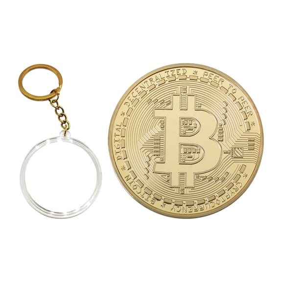 Kasa Style Cryptocurrency Collectors Edition 40mm Crypto Coin Keychain Capsule Set Bitcoin (Bitcoin Gold Set)