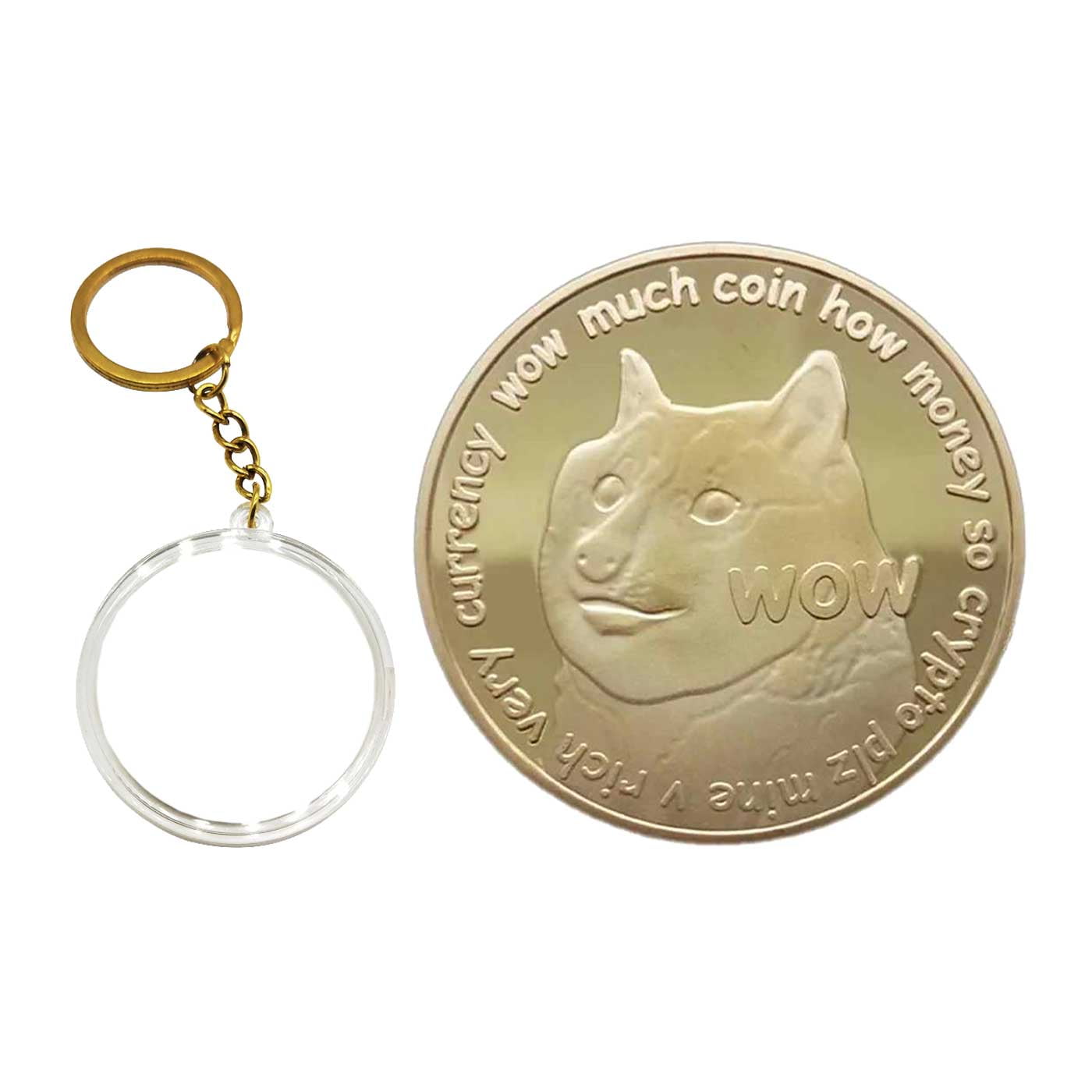 Kasa Style Cryptocurrency Collectors Edition 40mm Crypto Coin Keychain  Capsule Set Bitcoin (Dogecoin Gold Set)