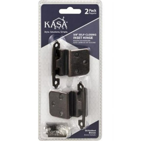 KasaWare 3/8 In. Oil Rubbed Bronze Self-Closing Inset Hinge (2-Pack) KFHI-A-ORB2