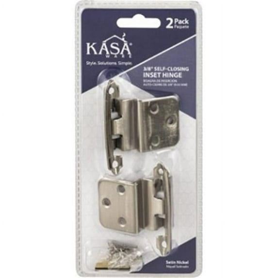 KasaWare 3/8 In. Satin Nickel Self-Closing Inset Hinge (2-Pack) KFHI-A-SN2