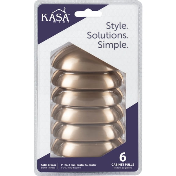Kasaware Cup Pull K3833SN - Satin Nickel Finish - 6 Pack