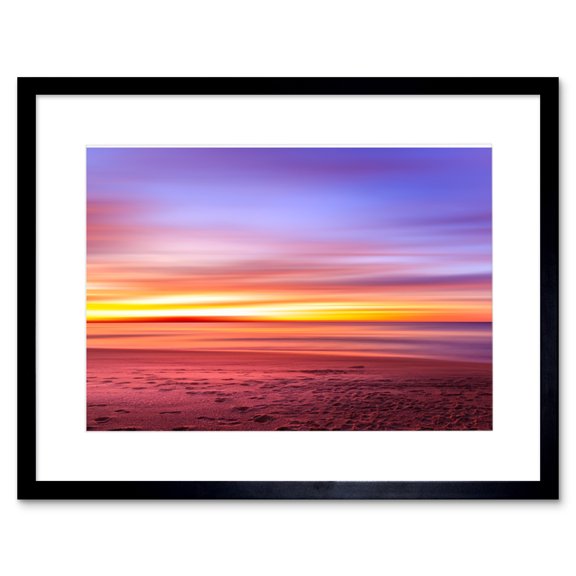 Kasalovic Beautiful Sunset Ocean Beach Framed Wall Art Print