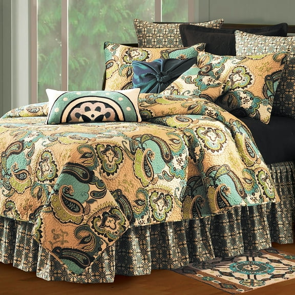 Kasbah Beige Tan Paisley Full/Queen Lightweight Quilt