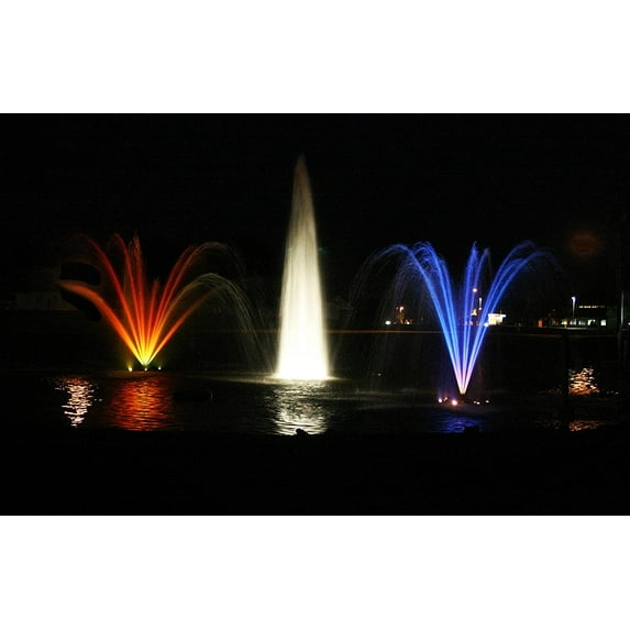 Kasco Decorative Aerating Lake Pond - Aerator | Fountain Lights | Outdoor Water Fountain with RGB Lights – 1 Hp JF (4400jf + RBG Lights W/ 050ft Cord), Ideal for Backyard Ponds & Waterfalls.