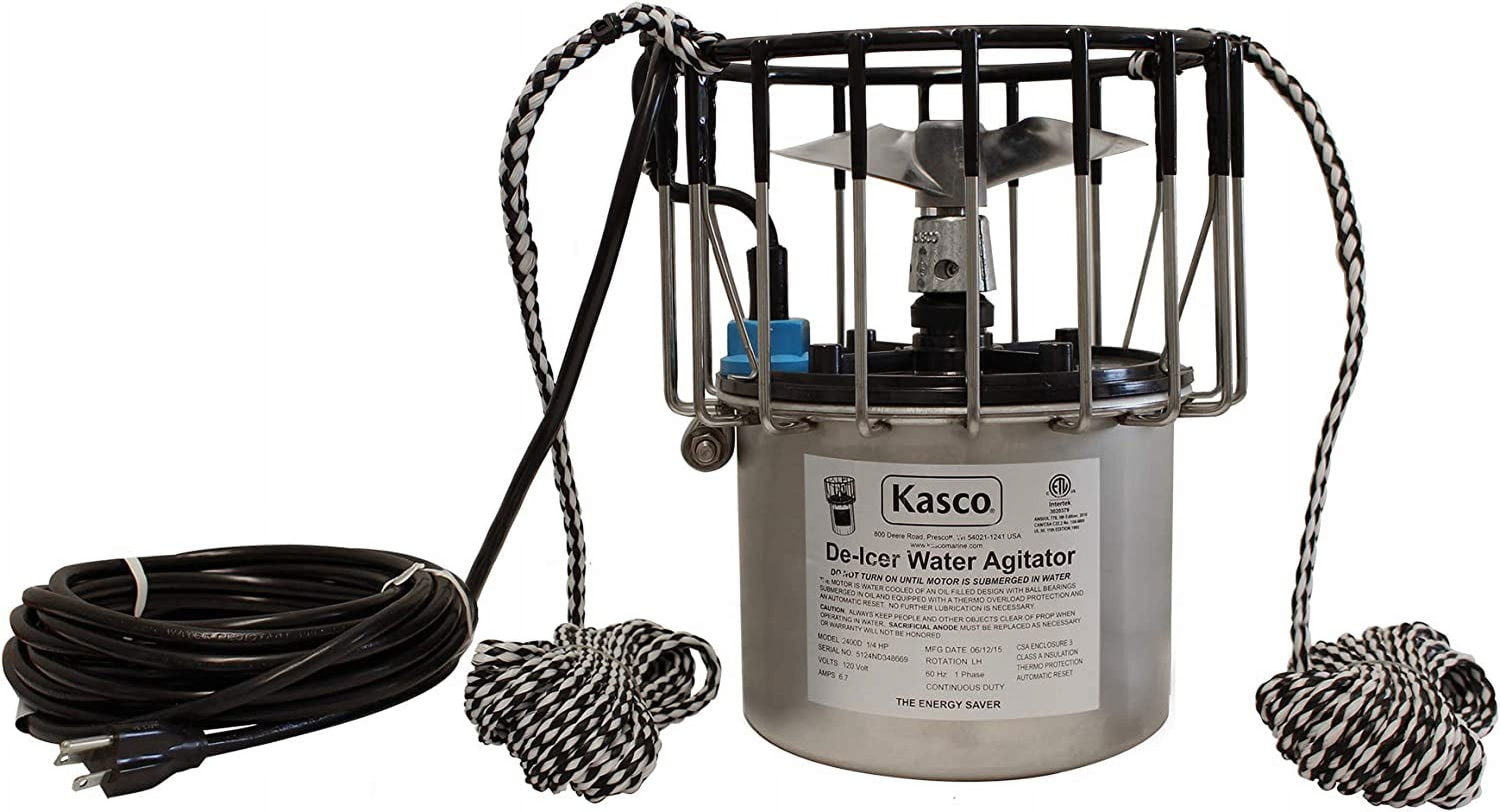 Kasco Deicer 1/2 HP Lake &amp; Pond De-icer 120V – Single Phase with 200 Ft ...