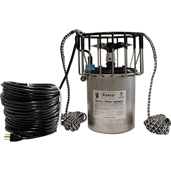 Kasco Deicer 3/4 HP Lake & Pond De-icer 120V  Single Phase with 200 Ft Electric Power Cord | Water Deicer for Ponds, Lakes & Dock Bubbler