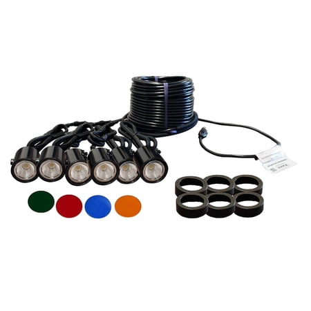 Kasco LED Composite 6 Light Decorative Fixture Kit for 2HP - 5HP Fountains | 120V, 11W per Fixture | 5 Color Option Available | 250ft Power Cord Included | (Fountain Sold Separately)