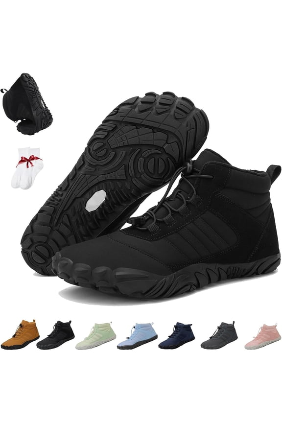 Kasdava Master - Non-Slip & Waterproof Winter Barefoot Shoe, 2026 New Thickened and Warm Hiking Cotton Shoes for Men Women Wide Toe Box Outdoor Comfortable Lightweight
