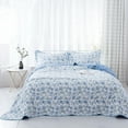 thumbnail image 1 of Kasentex  3-Piece Oversize Quilt Set Soft Cotton Bedspread Coverlet Sets Floral Traditional Blue Twin, 1 of 5